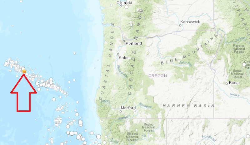 俄勒冈州海岸发生 4.0 级地震