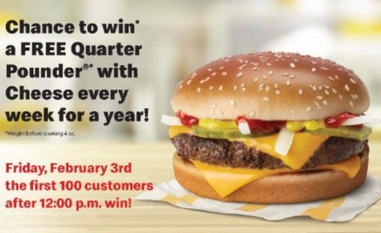 这间麦当劳重新装修盛大开业！送免费吃牛堡一年！