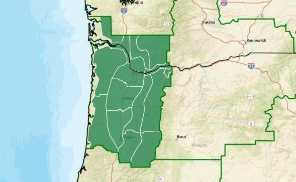 俄勒冈州西部地区洪水警报生效