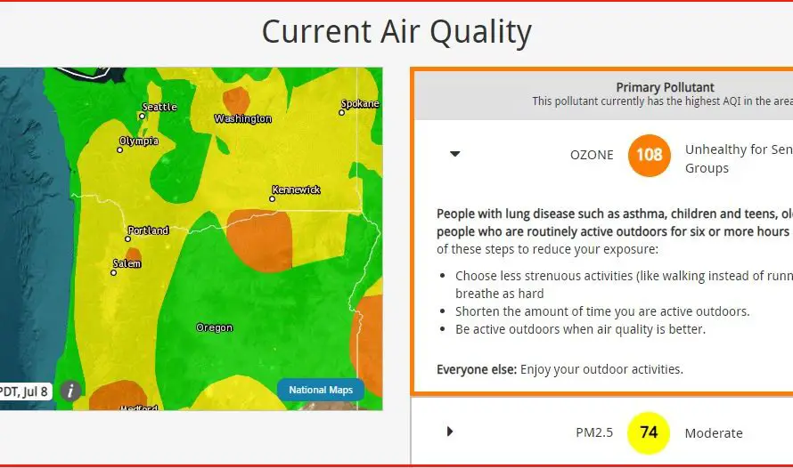极高温下，雾霾引发大波特兰地区空气质量警报！
