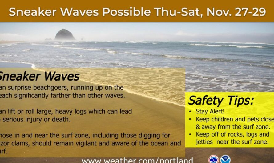 俄勒冈州海岸“鬼浪”警报！